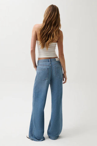 Pistola | Jadyn Mid Rise Drawstring Palazzo Jean