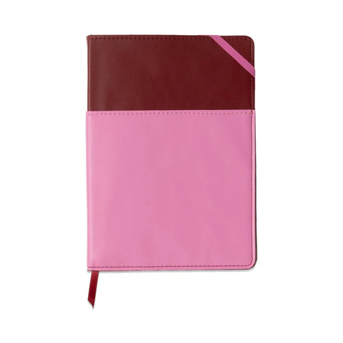 Burgundy & Pink Vegan Leather Journal