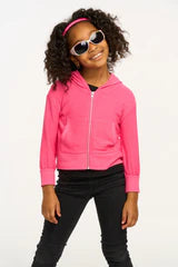*Puffy Flamingo Pink Cozy Knit Zip Up