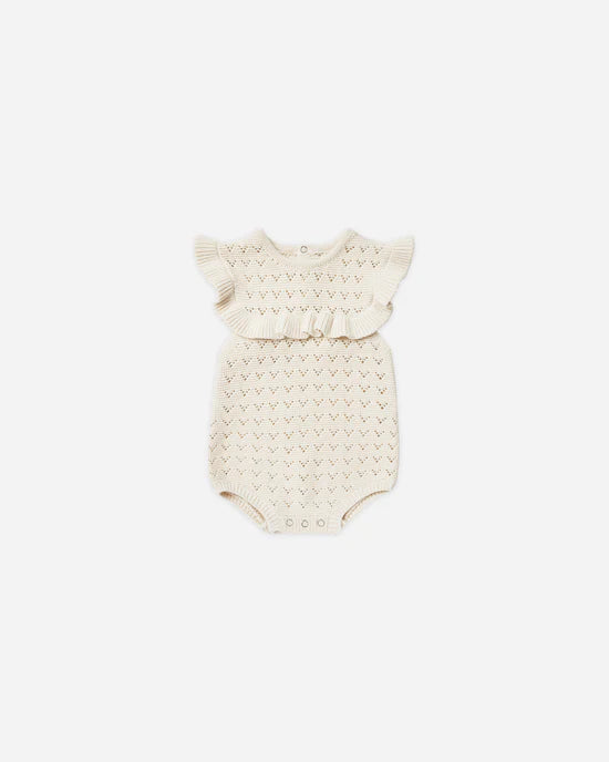 Quincy Mae | Pointelle Ruffle Romper