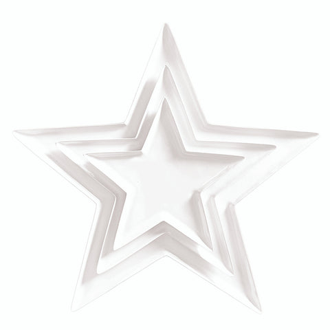 SB | Nested White Star Trays (Set of 3)