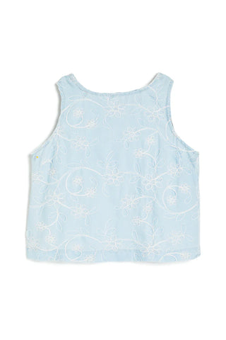 TRACTR | Embossed Floral A-Line Sleeveless Top