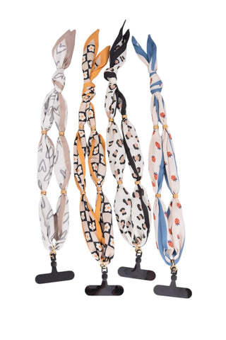 Farrah B | Heiress Phone or Bag Scarf Tie in Leopard