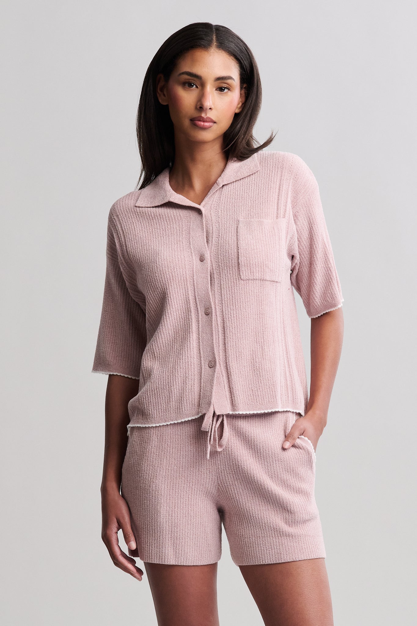 BAREFOOT DREAMS | CCUL CONTRAST SCALLOP SS SHIRT AND SHORT