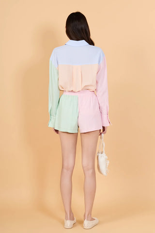 EF | Colorblock Seersucker Button Down Shirt in Multi