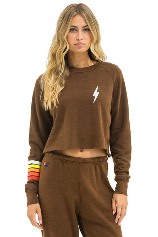 Aviator Nation | Bolt Rugby Cropped Crew Sweatshirt