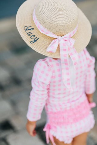 Pink Gingham Ruffle Swimsuit