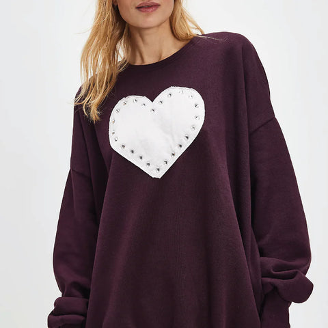 The Laundry Room | Rhinestone Heart Pullover