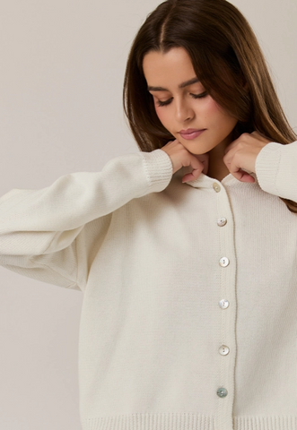 Long Sleeve Round Rolled Hemline Detail Thin Sweater Cardigan