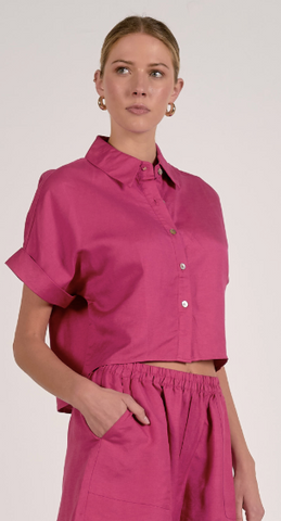 Elan | Shortsleeve Button Up Top