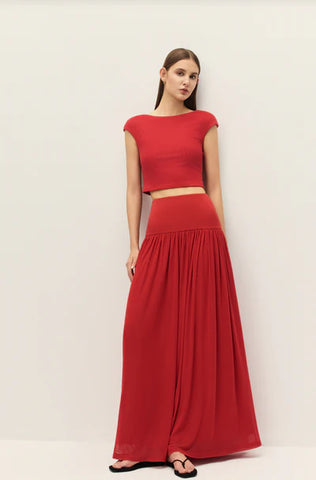 Elodie | Darya Top in Coral Red