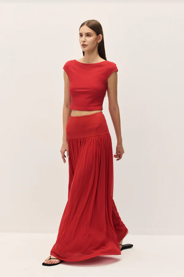 Elodie | Darya Skirt in Coral Red