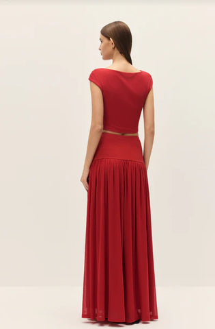 Elodie | Darya Top in Coral Red