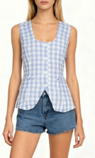 Blank Nyc | Gingham Vest in BBQ