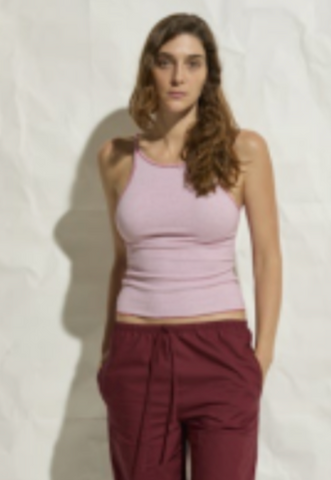 Asher | Tiana High Neck Tank in White/Red Stripe