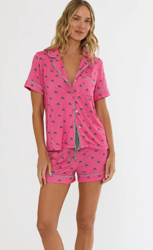 Beach Riot | Milena PJ Set Flamingo Fronds