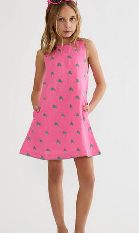 Beach Riot | Little Caprina Dress Flamingo Fronds