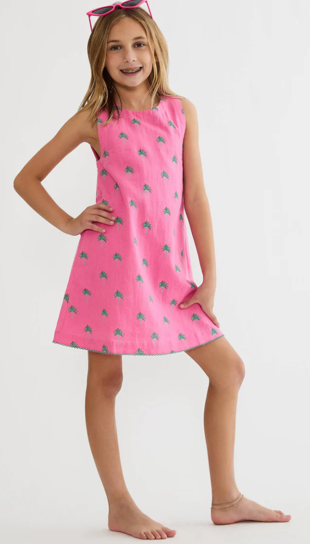Beach Riot | Little Caprina Dress Flamingo Fronds