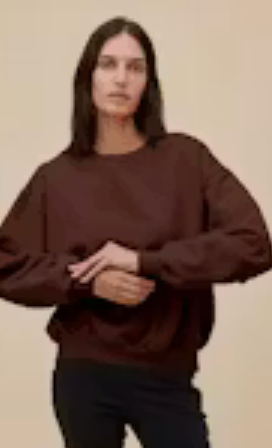 Daydreamer | Solid Crew Sweatshirt in Dark Auburn