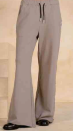 Elan | Drawstring Pants in Taupe Black