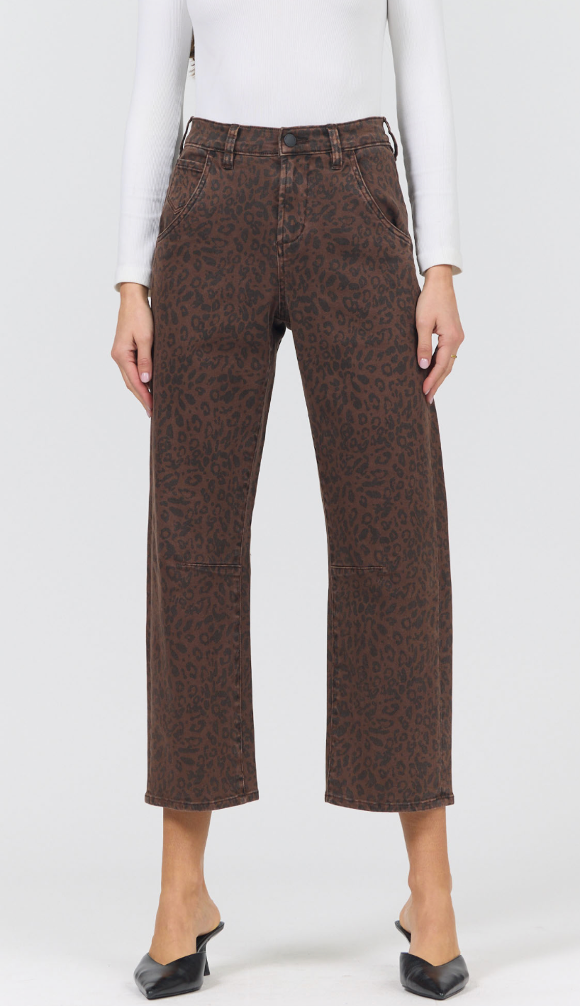 Dear John | Lasso Jean in Brown Leopard