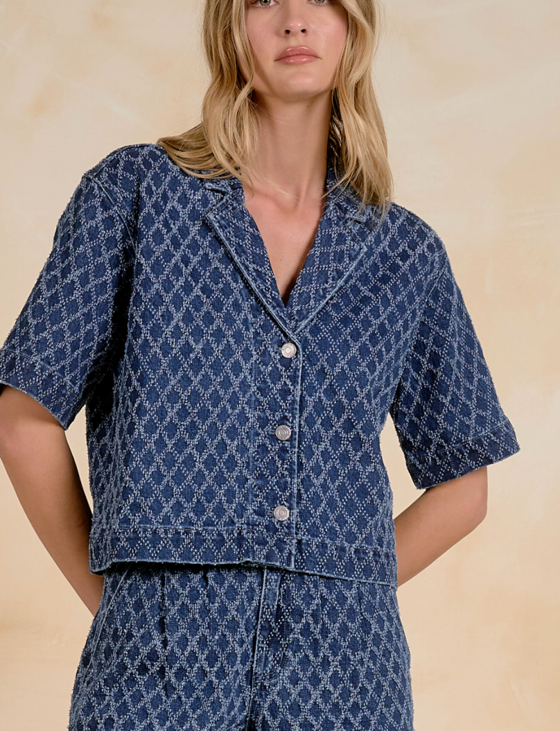 Elan | S/S Button Down Top