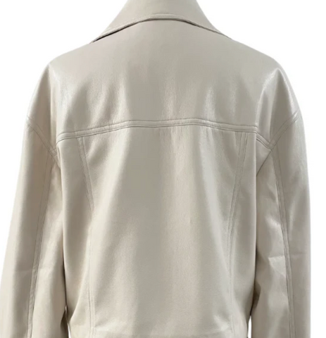 RBJ | Megan Front Pocket Zip Up Jacket in Cream