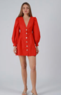 Aylaya | Penelope L/S Mini Dress in Red