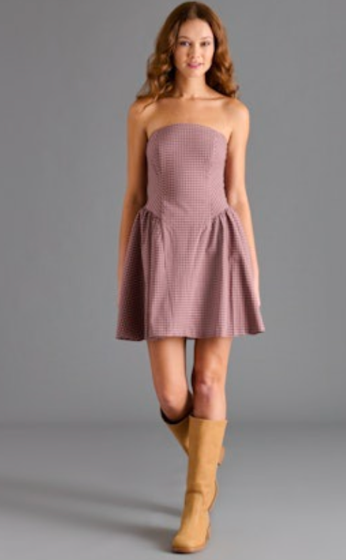 Steve Madden | Paulinna Dress in Blush Plaid