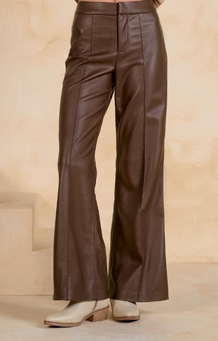 Elan | Brown Leather Pants