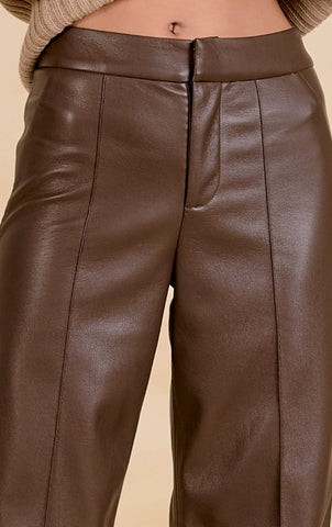 Elan | Brown Leather Pants