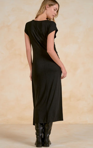 Elan | Silk Dress W/ Gold Detail