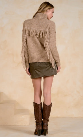 Elan | Turtleneck Fringe Sweater