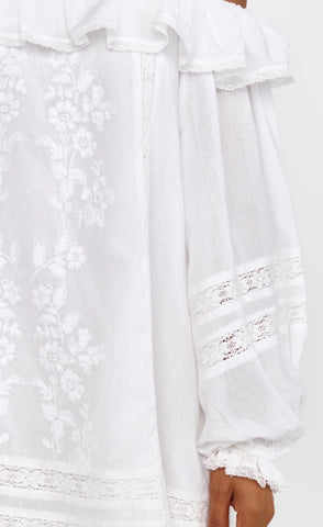 Show Me Your Mumu | Meadow Mini Dress in Cream Voile Trim