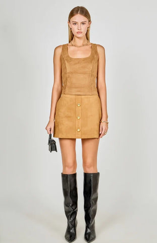 ER | Suede Scoop Neck Top