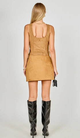 ER | Suede Scoop Neck Top