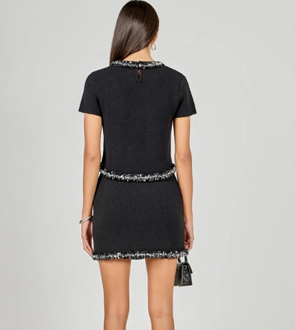 ER | Jewel Trim Knit Short Sleeve Top
