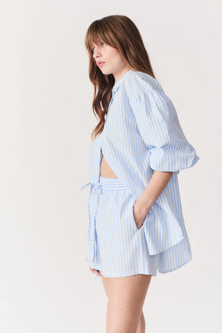 Deluc | Striped Light Blue Shorts