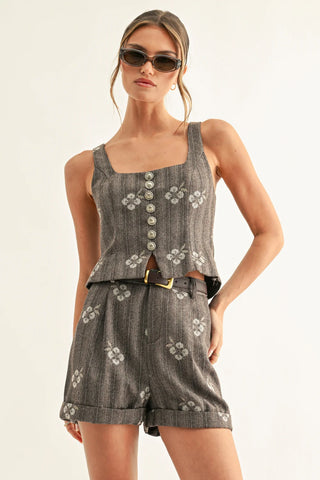AR | Sienna Bustier Top in Brown Multi