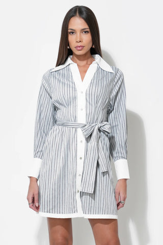 Adelyn Rae | Sola Stripe Button Mini Dress