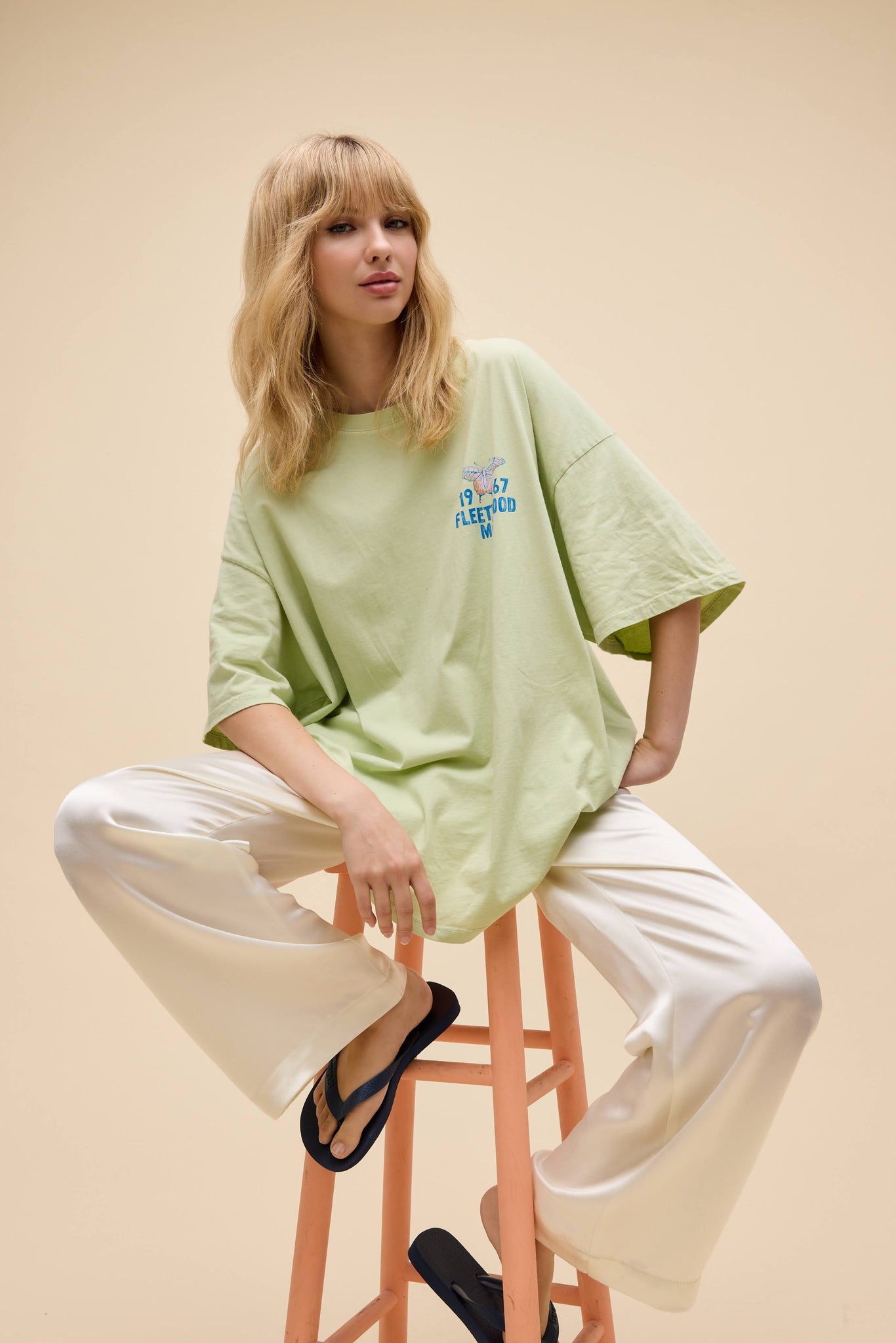 Daydreamer | Fleetwood Mac 1967 Butterfly OS Tee in Seafoam Green