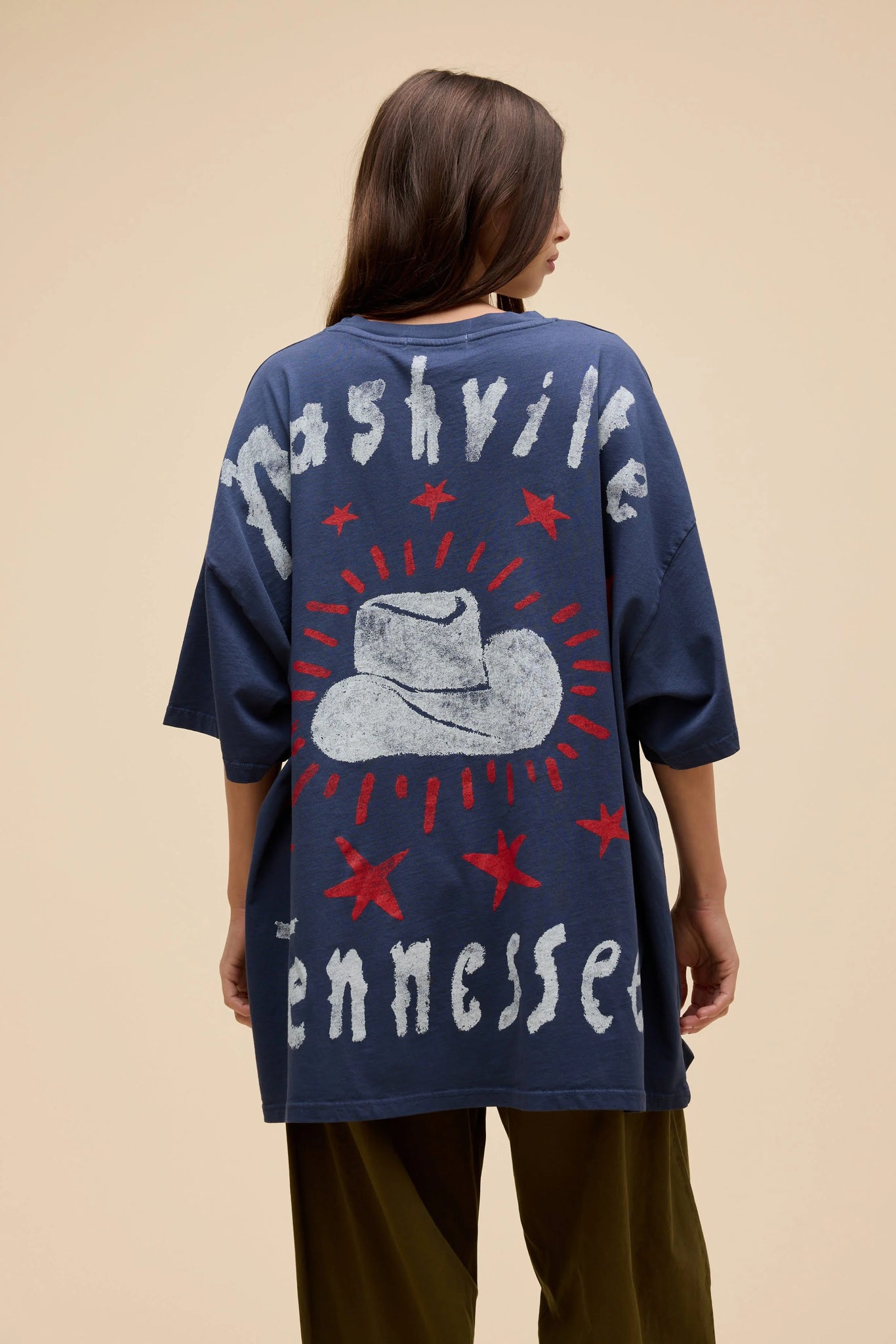 Daydreamer | Johnny Cash Doodles OS Tee in Vintage Navy