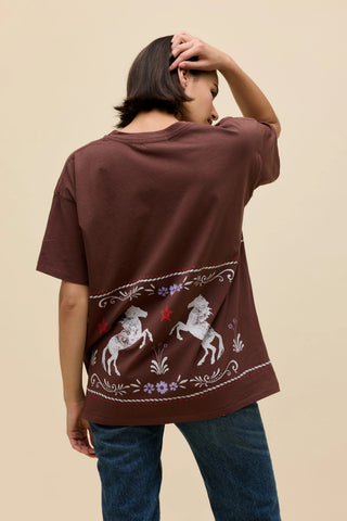 Daydreamer | Floral Horse Pattern Merch Tee
