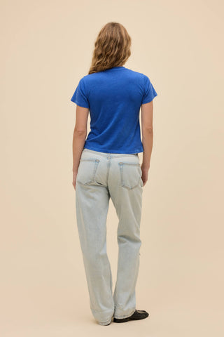Daydreamer | Solid Burnout Vintage Tee in Ultramarine Blue