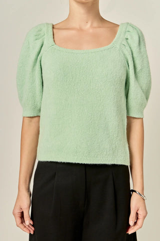 English Factory | Short Puff Sleeve Sweater