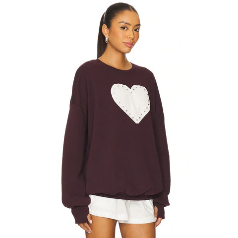 The Laundry Room | Rhinestone Heart Pullover