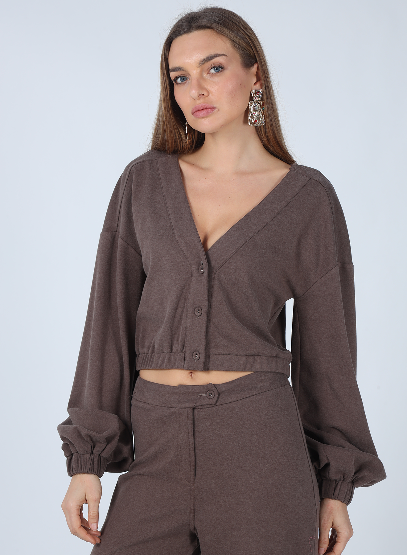 Aylaya | Mari L/S Knit Top in Chocolate