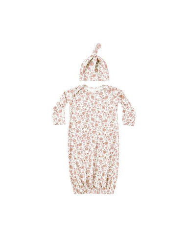 Quincy Mae | Bamboo Baby Gown + Hat Set