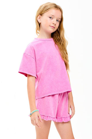 Mineral Washed Top & Shorts Set