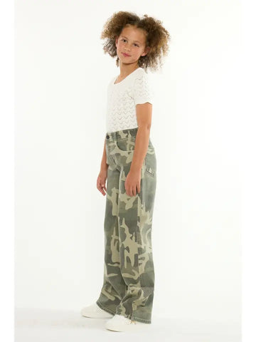 Kancan | Youth High Rise Camo Wide Leg
